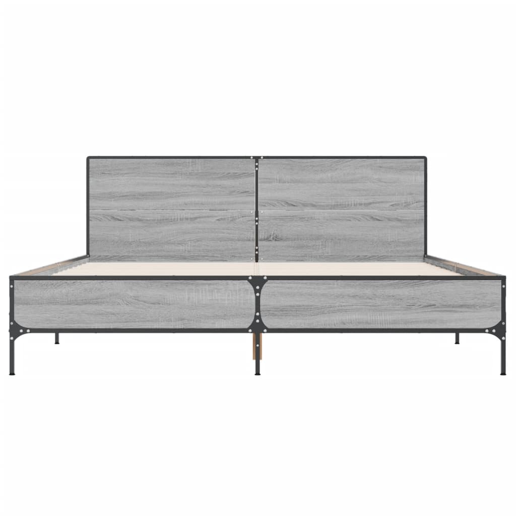 Cadre de lit sans matelas sonoma gris 120x200 cm