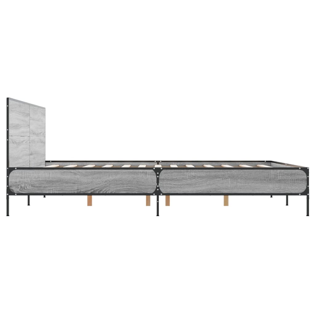 Cadre de lit sans matelas sonoma gris 120x200 cm