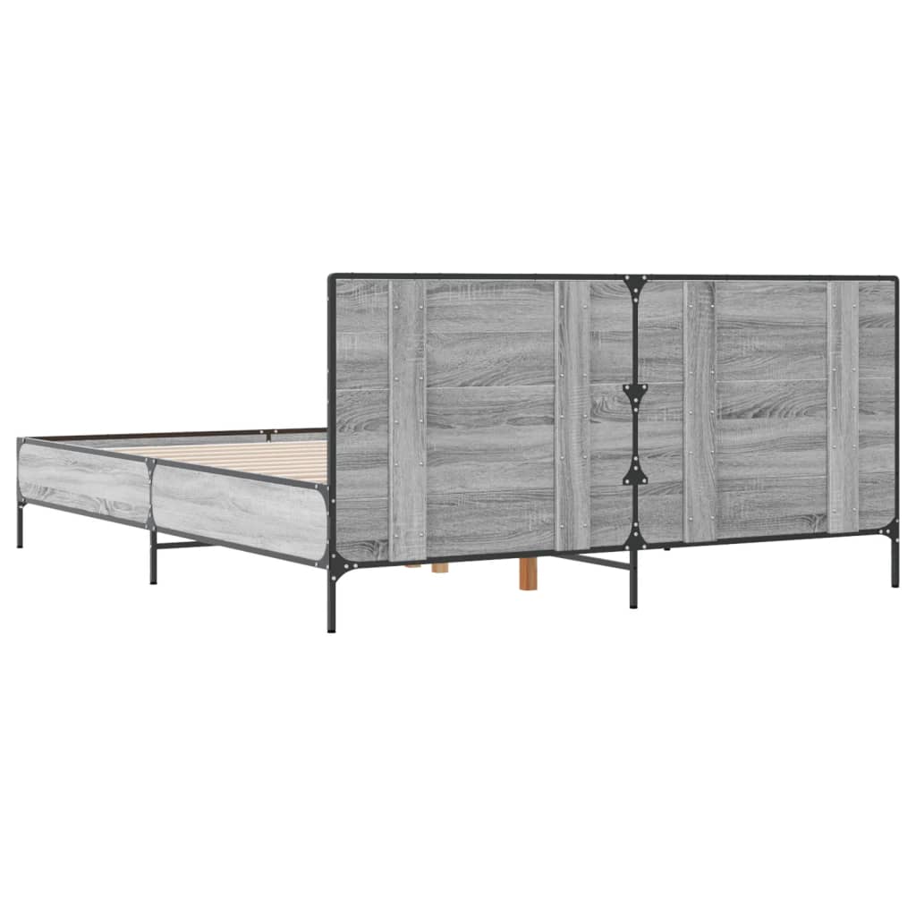 Cadre de lit sans matelas sonoma gris 120x200 cm