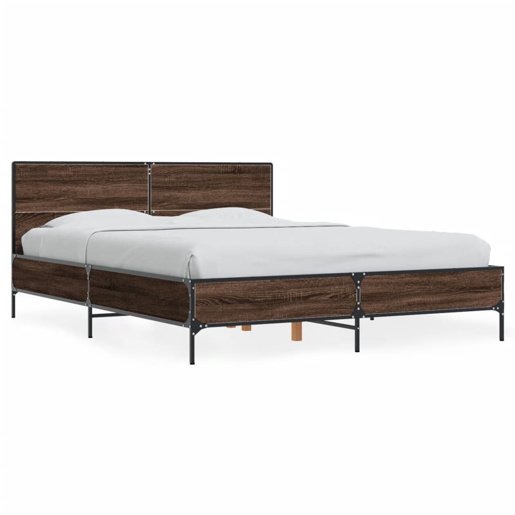 Cadre de lit sans matelas chêne marron 120x200 cm