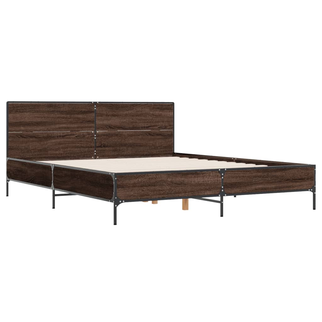 Cadre de lit sans matelas chêne marron 120x200 cm