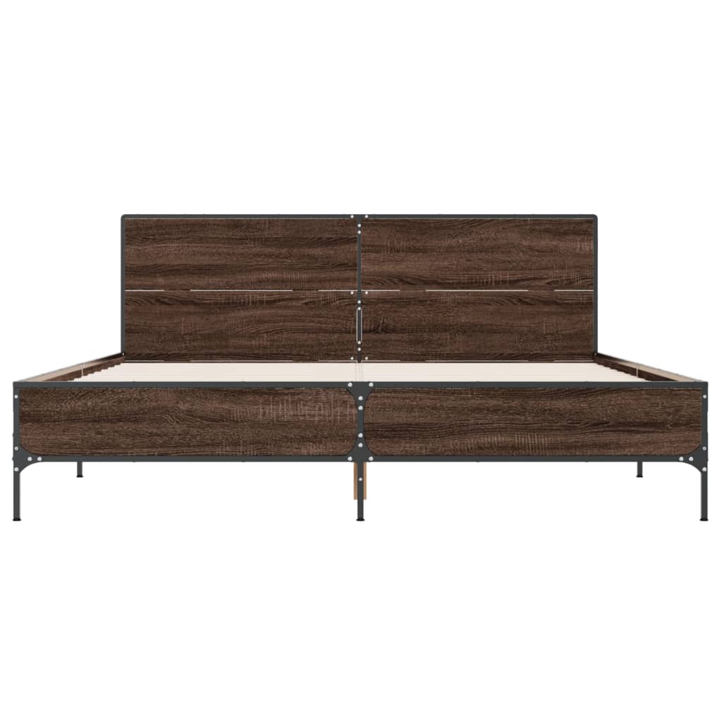 Cadre de lit sans matelas chêne marron 120x200 cm