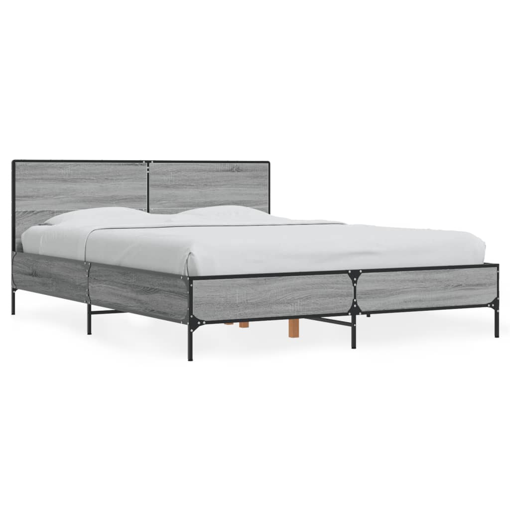 Cadre de lit sans matelas sonoma gris 140x200 cm