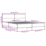 Cadre de lit sans matelas sonoma gris 140x200 cm