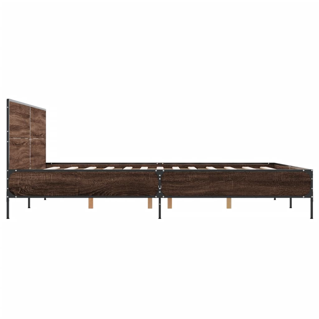 Cadre de lit sans matelas chêne marron 140x200 cm