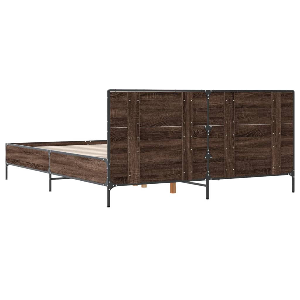 Cadre de lit sans matelas chêne marron 140x200 cm