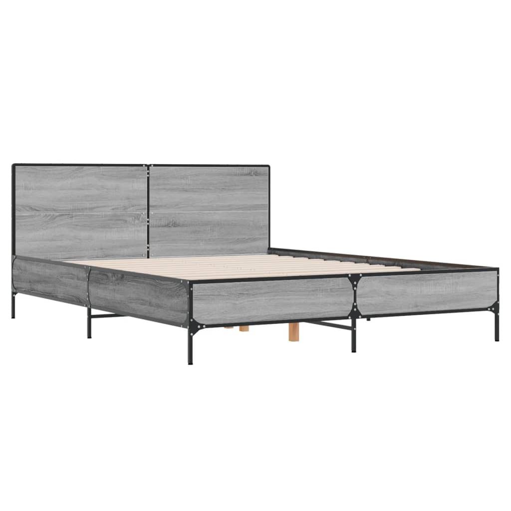 Cadre de lit sans matelas sonoma gris 150x200 cm