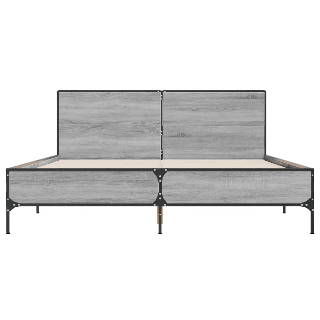 Cadre de lit sans matelas sonoma gris 150x200 cm