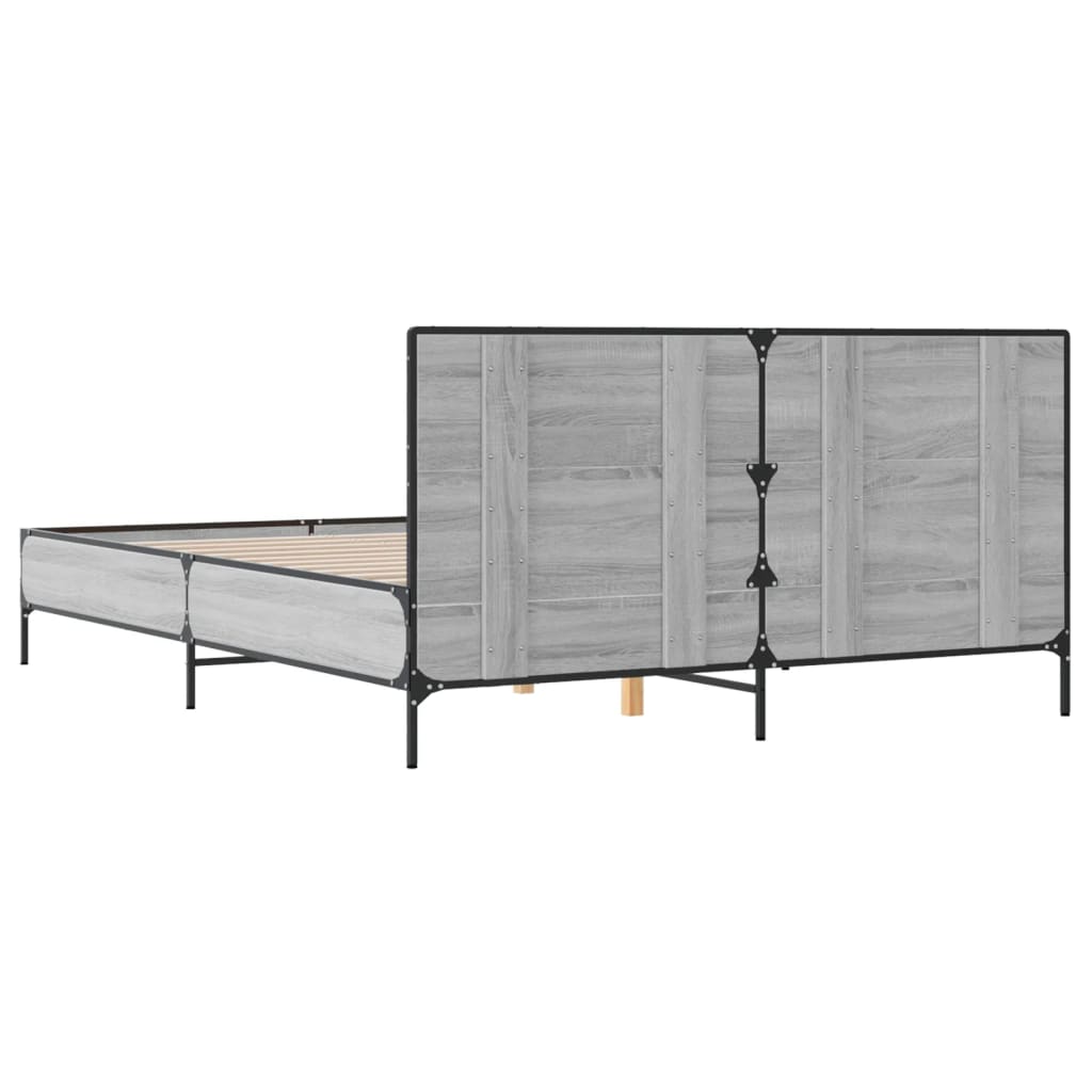 Cadre de lit sans matelas sonoma gris 150x200 cm