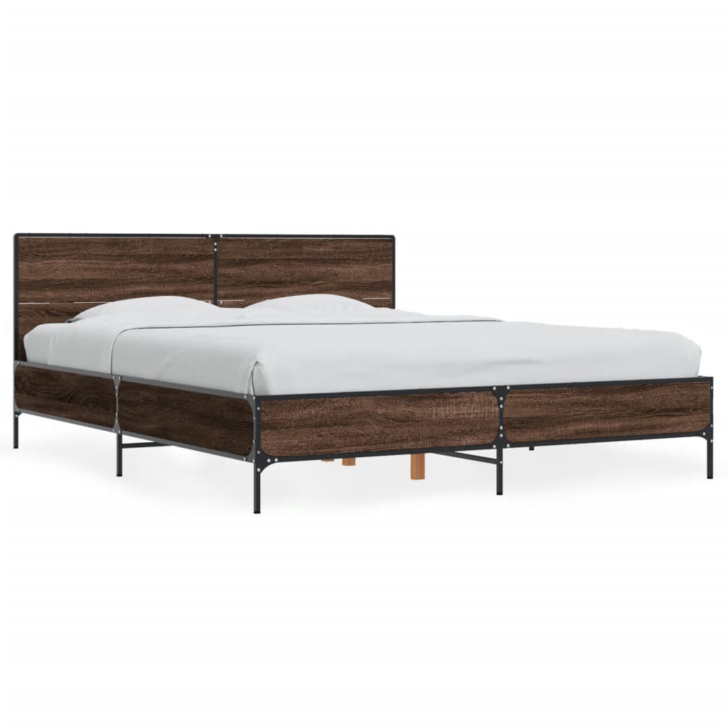 Cadre de lit sans matelas chêne marron 150x200 cm