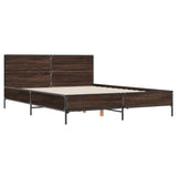 Cadre de lit sans matelas chêne marron 150x200 cm