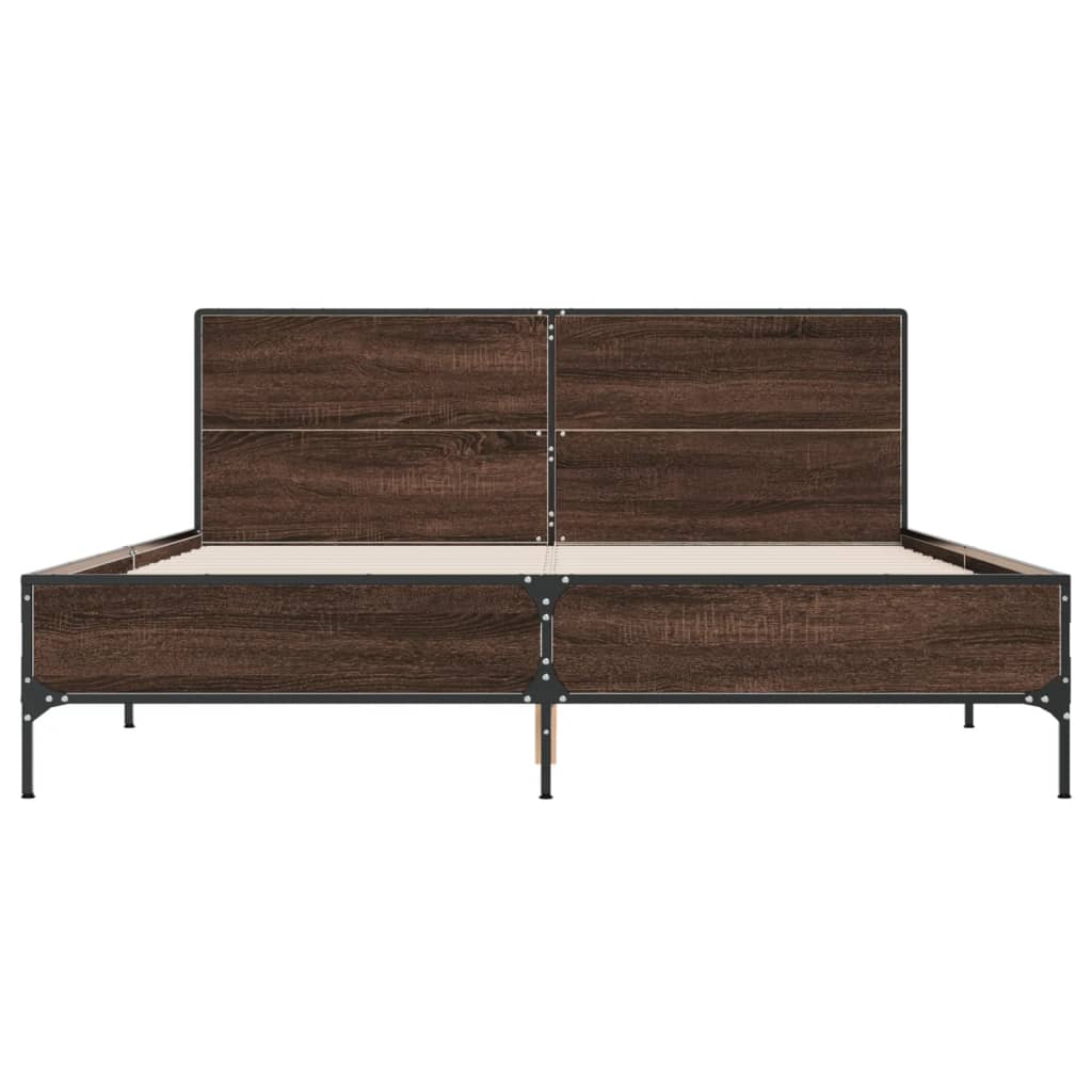 Cadre de lit sans matelas chêne marron 150x200 cm