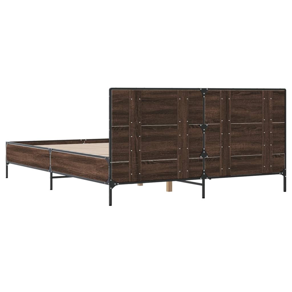 Cadre de lit sans matelas chêne marron 150x200 cm