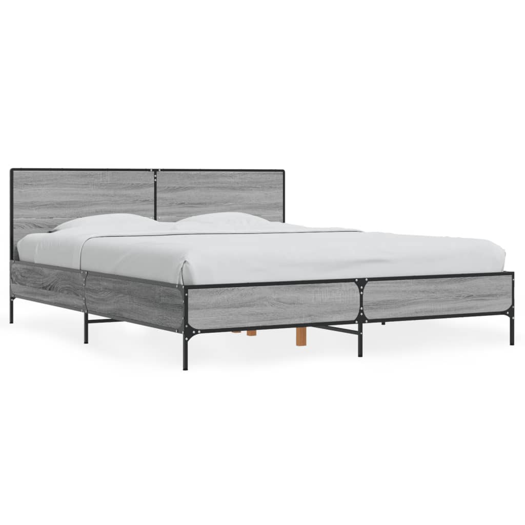 Cadre de lit sans matelas sonoma gris 160x200 cm