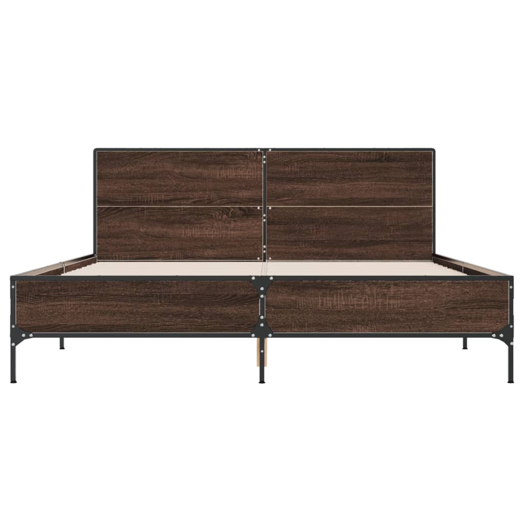 Cadre de lit sans matelas chêne marron 160x200 cm