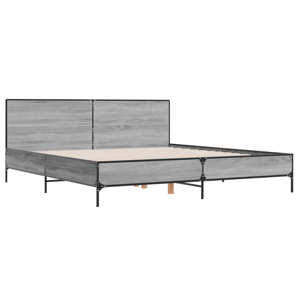 Cadre de lit sans matelas sonoma gris 180x200 cm