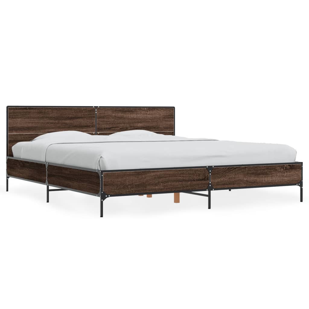 Cadre de lit sans matelas chêne marron 180x200 cm