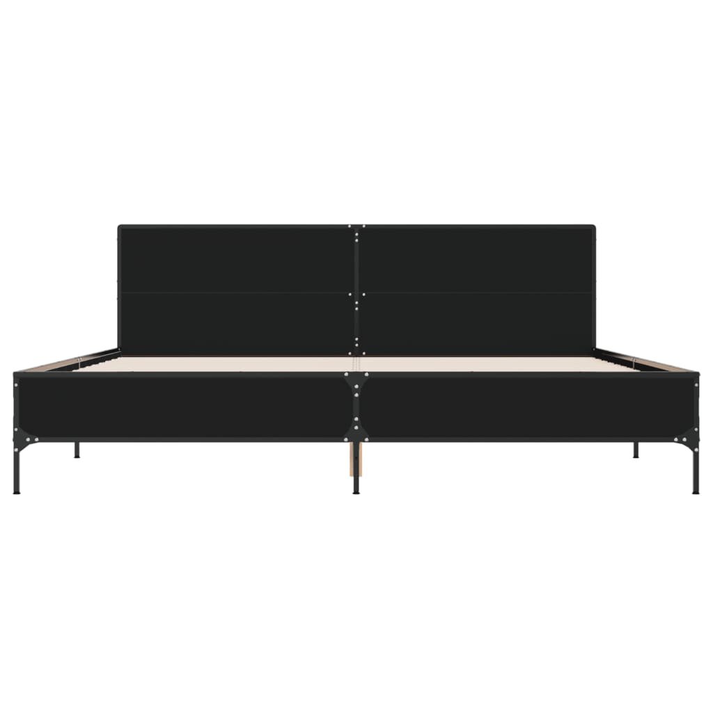 Cadre de lit sans matelas noir 200x200 cm