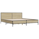 Bed frame without mattress sonoma oak 200x200 cm