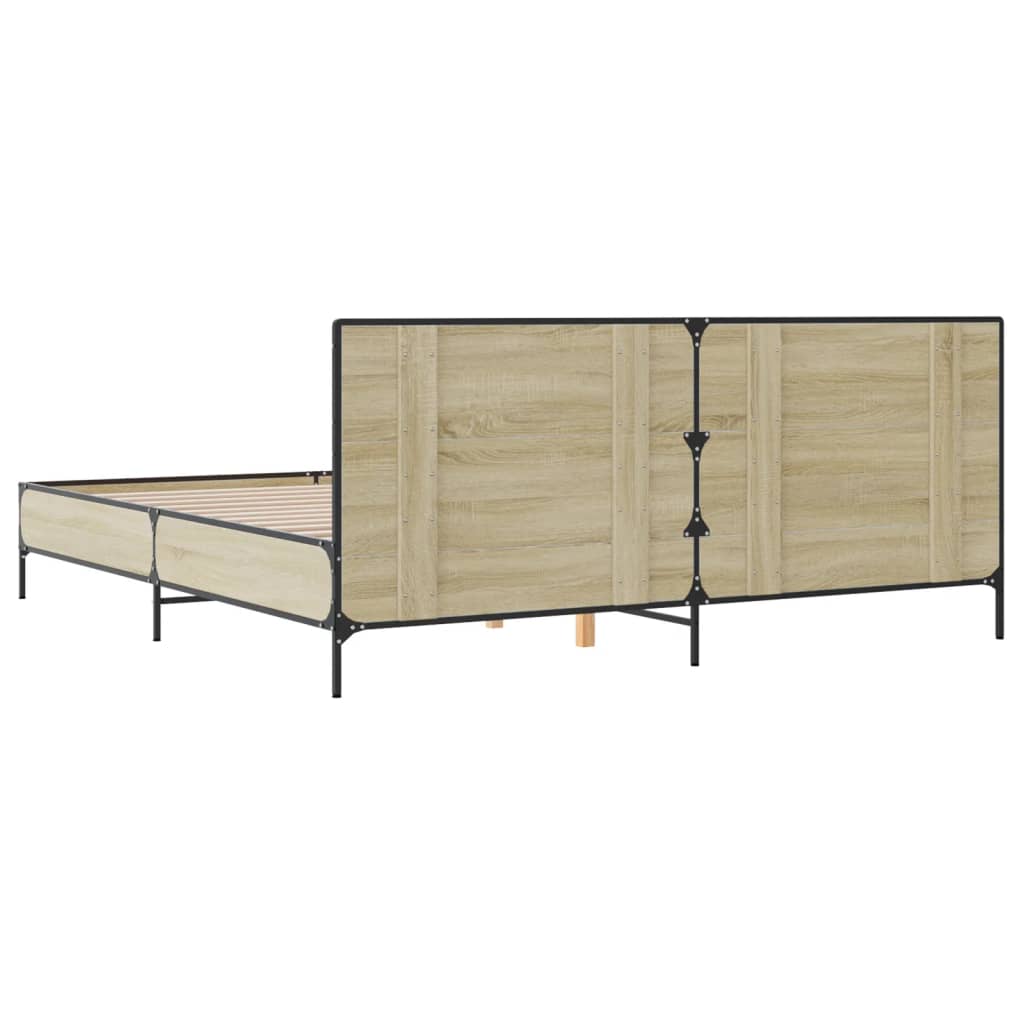 Bed frame without mattress sonoma oak 200x200 cm