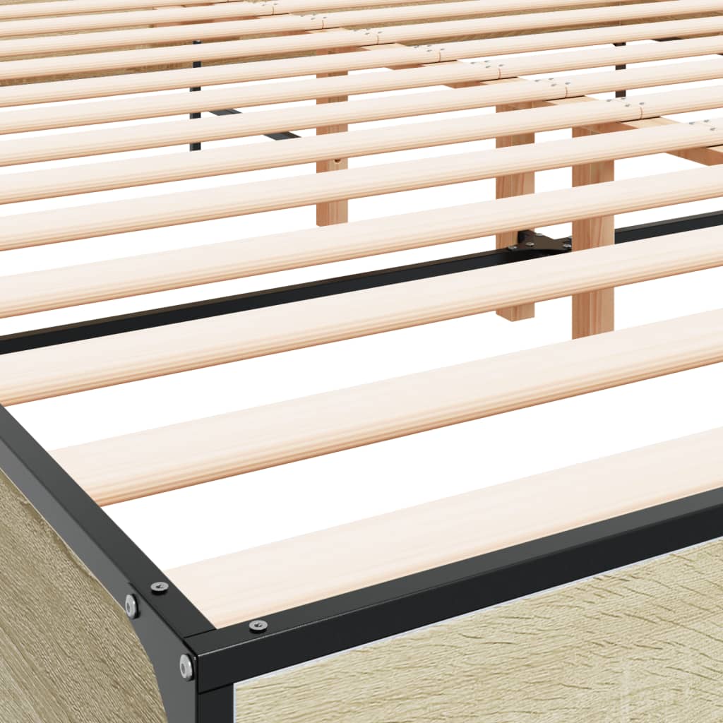 Bed frame without mattress sonoma oak 200x200 cm