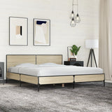 Bed frame without mattress sonoma oak 200x200 cm