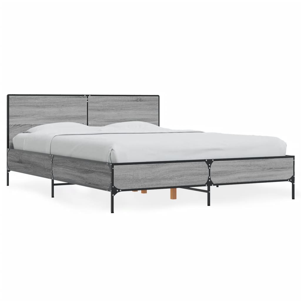 Cadre de lit sans matelas sonoma gris 120x190 cm