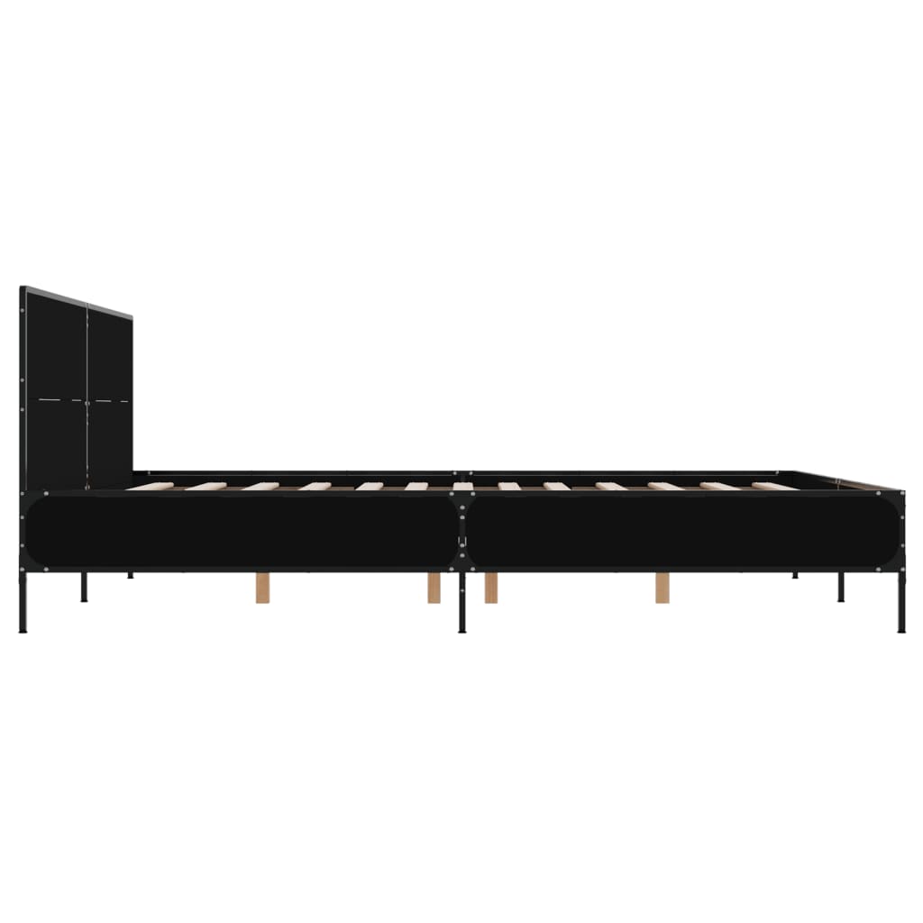 Cadre de lit sans matelas noir 135x190 cm