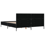 Cadre de lit sans matelas noir 135x190 cm