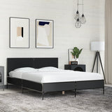 Cadre de lit sans matelas noir 135x190 cm