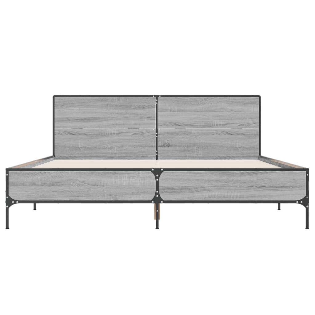 Cadre de lit sans matelas sonoma gris 135x190 cm