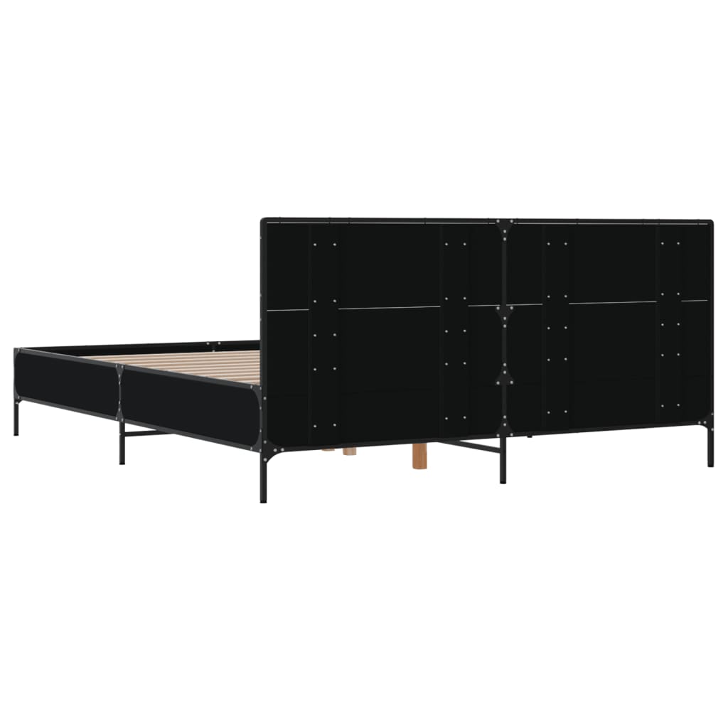 Cadre de lit sans matelas noir 140x190 cm