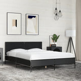 Cadre de lit sans matelas noir 140x190 cm