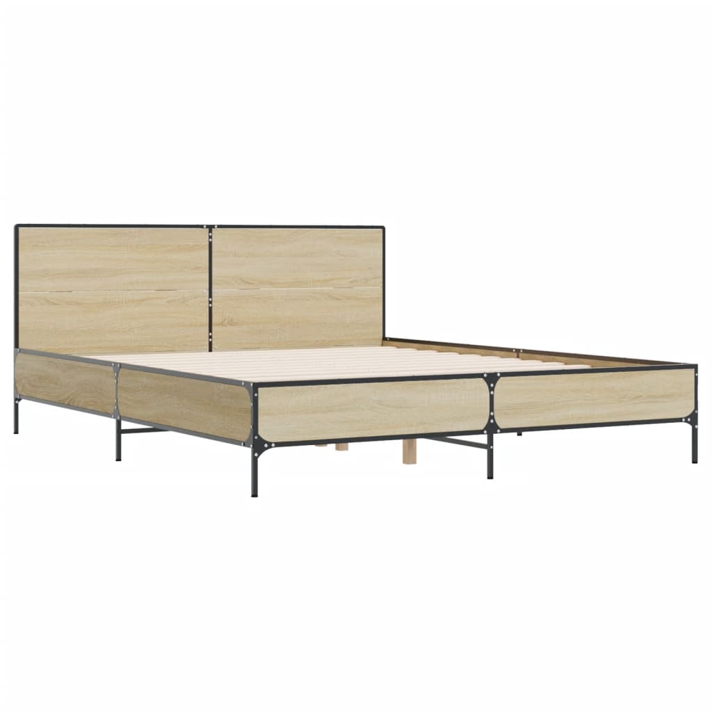 Cadre de lit sans matelas chêne sonoma 140x190 cm