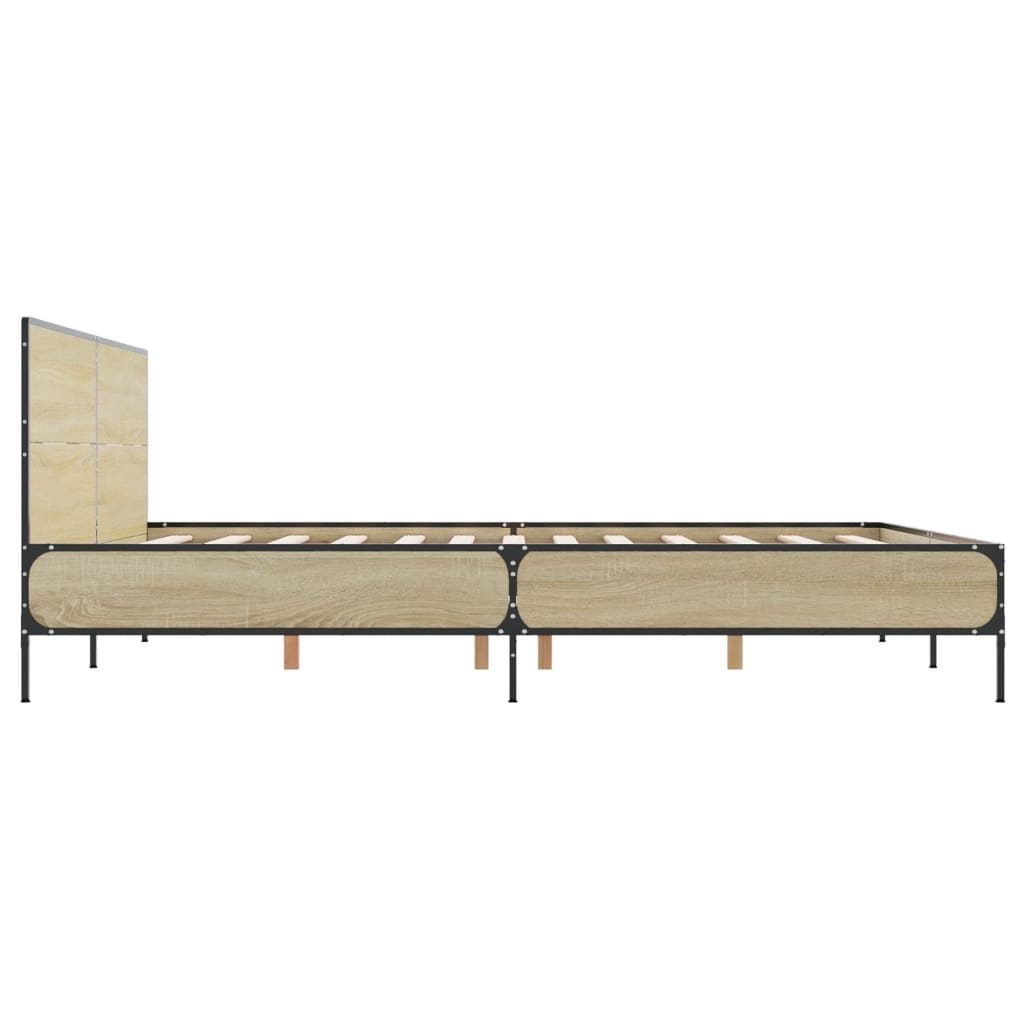 Cadre de lit sans matelas chêne sonoma 140x190 cm