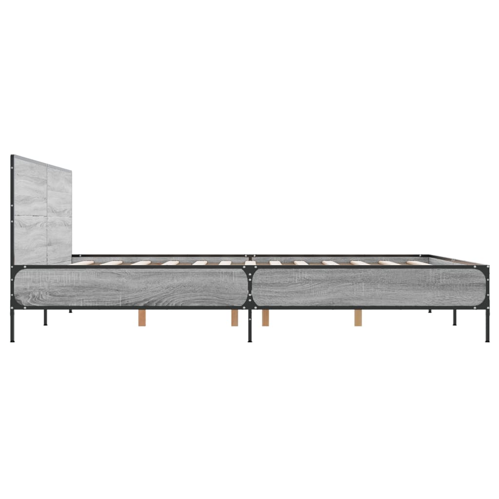 Cadre de lit sans matelas sonoma gris 140x190 cm