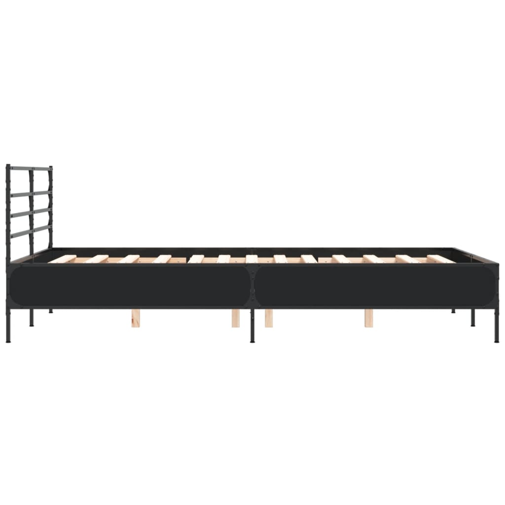 Cadre de lit sans matelas noir 120x200 cm