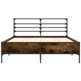 Bed frame without mattress smoked oak 120x200 cm