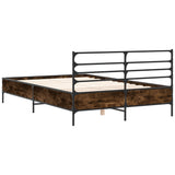 Bed frame without mattress smoked oak 120x200 cm