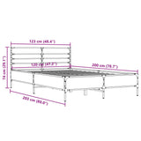 Bed frame without mattress smoked oak 120x200 cm