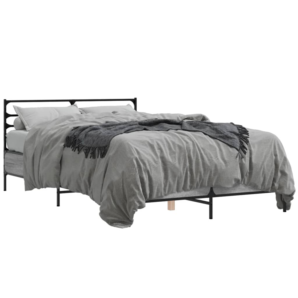 Cadre de lit sans matelas sonoma gris 120x200 cm