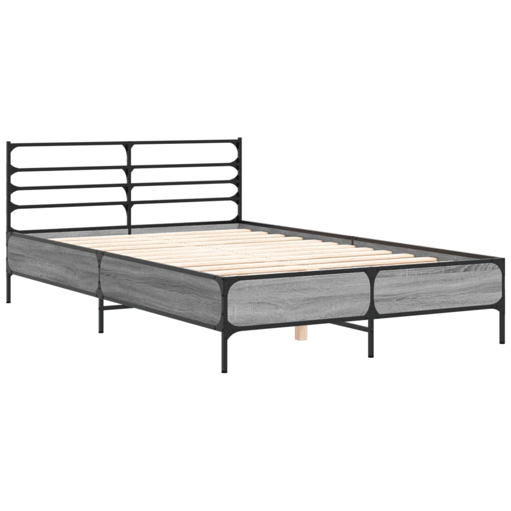 Cadre de lit sans matelas sonoma gris 120x200 cm