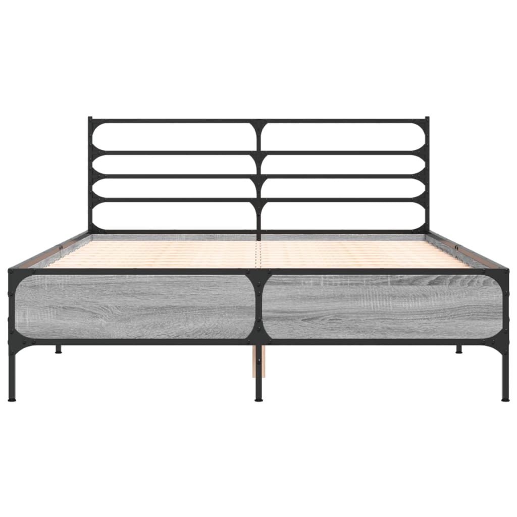 Bed frame without mattress sonoma gray 120x200 cm