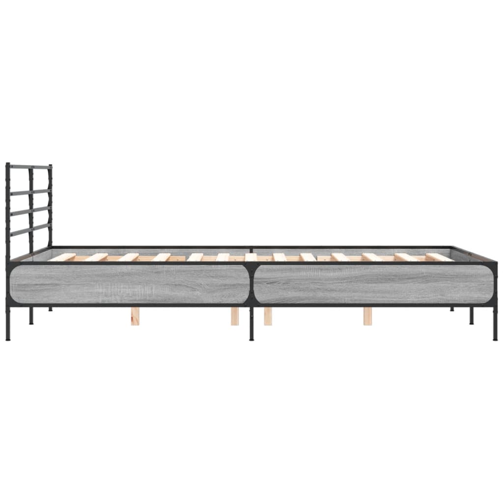 Bed frame without mattress sonoma gray 120x200 cm