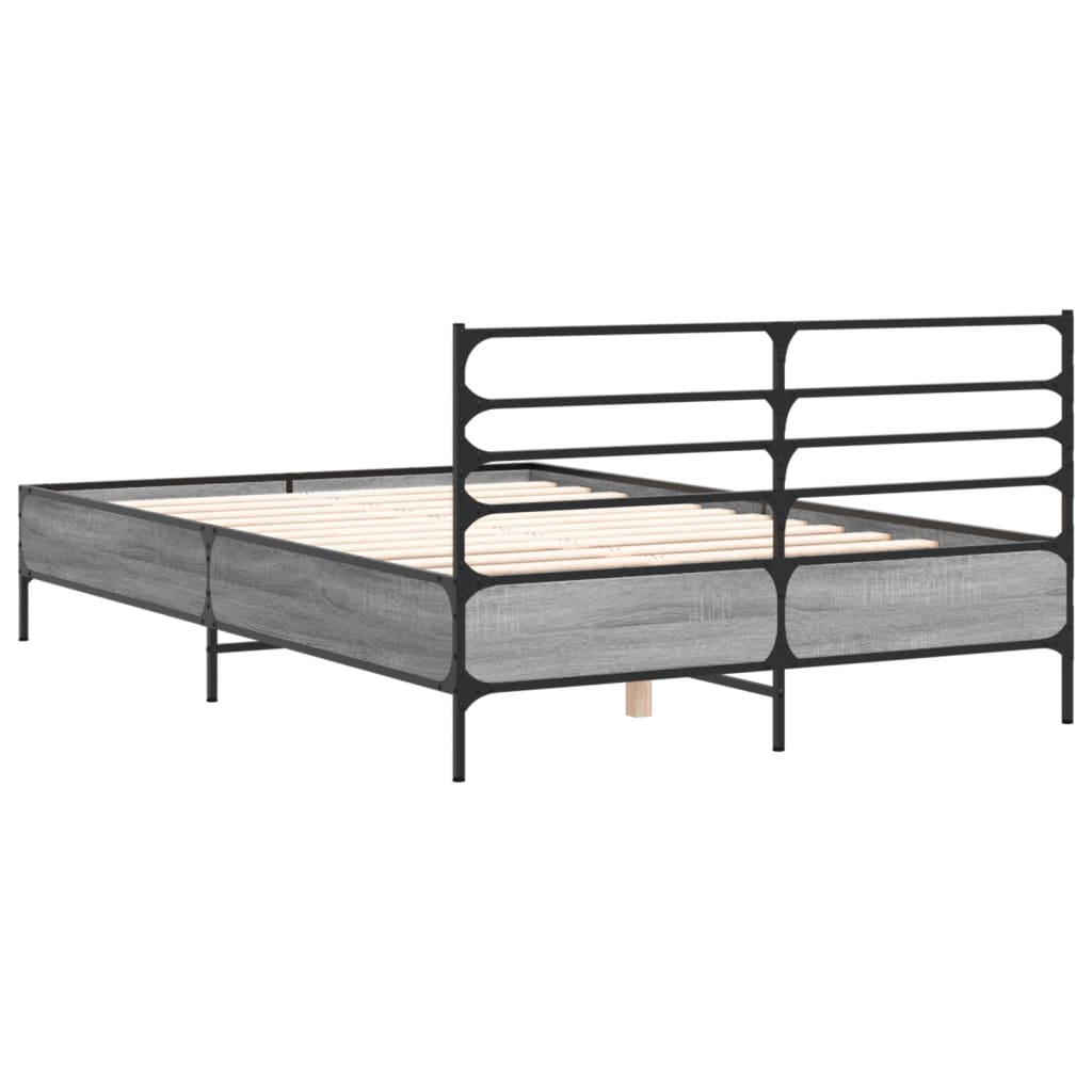 Bed frame without mattress sonoma gray 120x200 cm