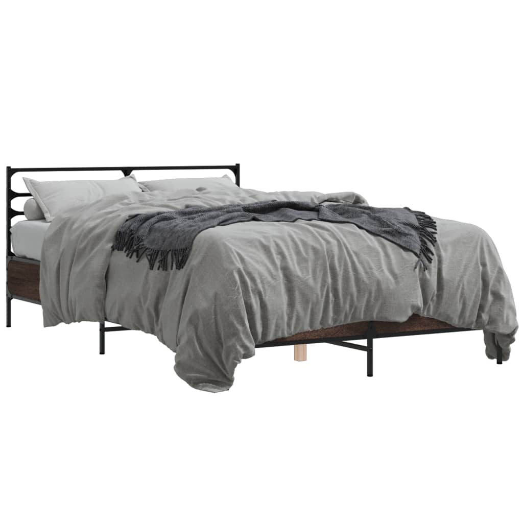 Cadre de lit sans matelas chêne marron 120x200 cm