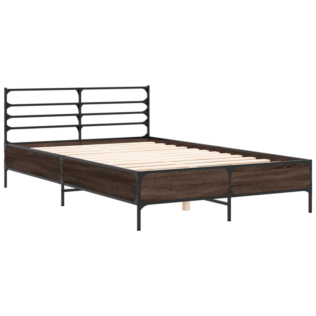 Cadre de lit sans matelas chêne marron 120x200 cm