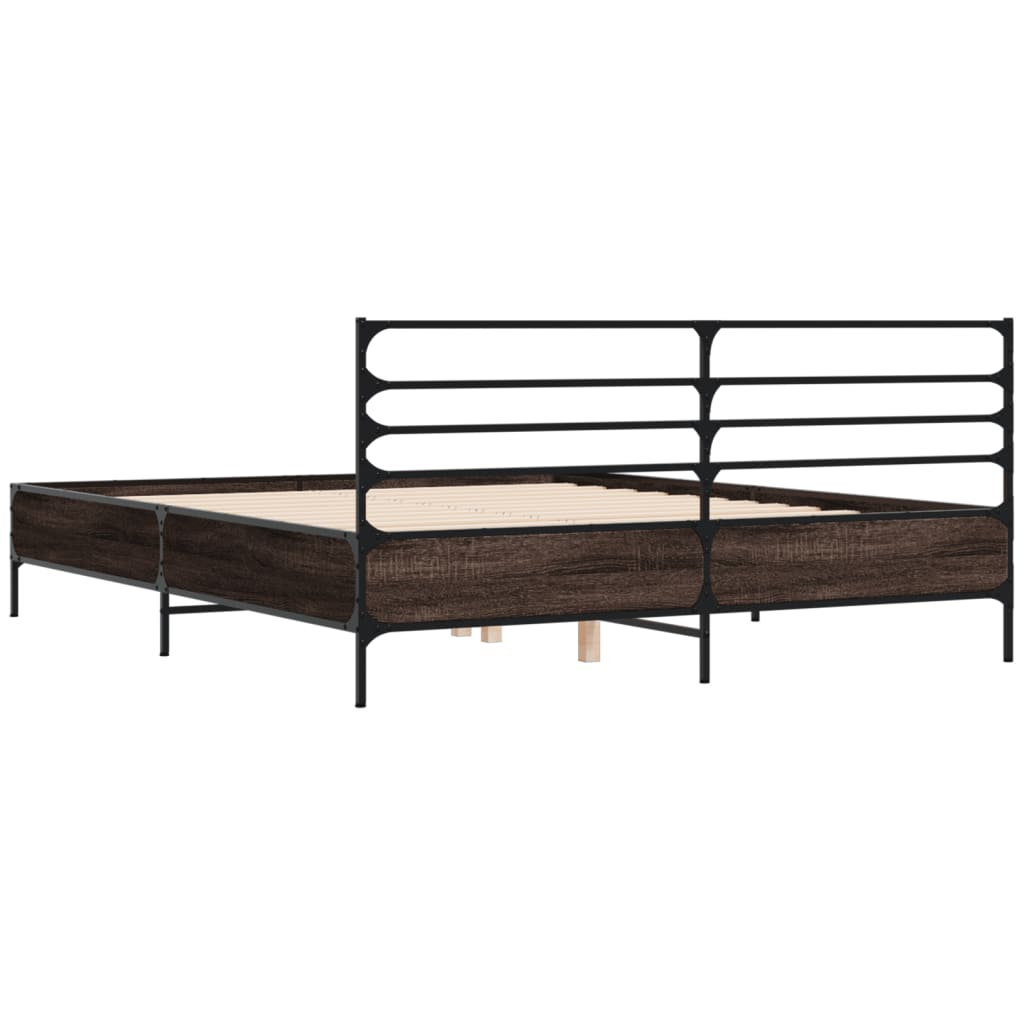 Cadre de lit sans matelas chêne marron 120x200 cm