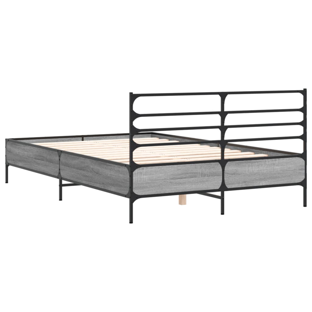 Cadre de lit sans matelas sonoma gris 140x200 cm