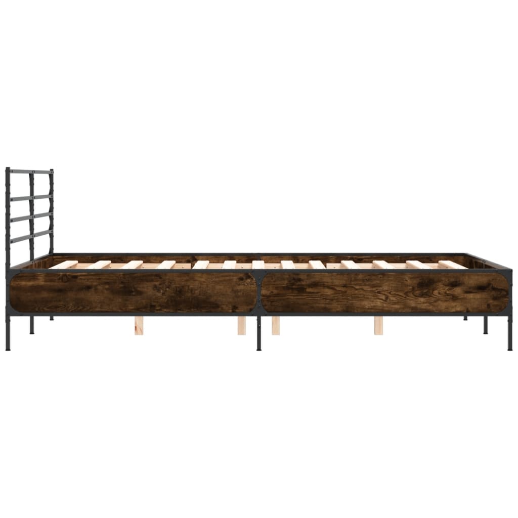 Cadre de lit sans matelas chêne marron 140x200 cm